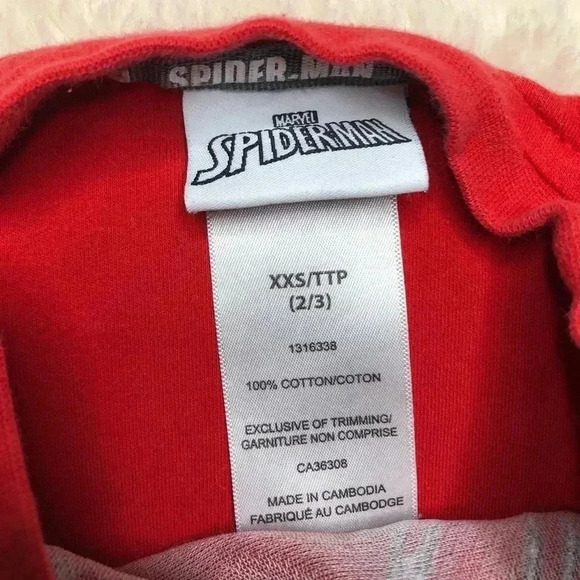 Spider-Man Red  & Black Pajamas Size XXS - Picture 5 of 16